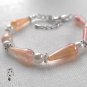 Embrace-01-006 Salmon with Pearl and Silver Clasp Bracelet + extender