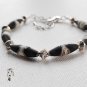 Embrace-01-018 Marbled Black and White Clasp Bracelet + extender