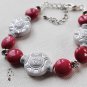 Embrace-01-024 Mauve with White and Silver Clasp Bracelet + extender