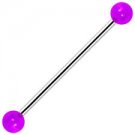 Purple/Stainless Steel Industrial Barbell