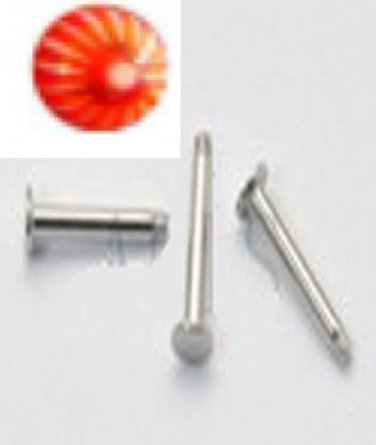 14g Candy Stripe/Orange/S.S. Steel Labret