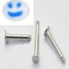 14g Blue/Happy Face  S.S. Steel Labret