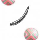14g Green & Pink Striped Belly Ring