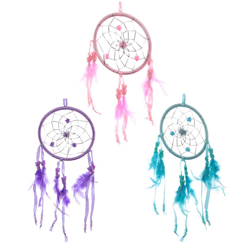 Colourful Feathered Dreamcatcher 11cm (4.5")