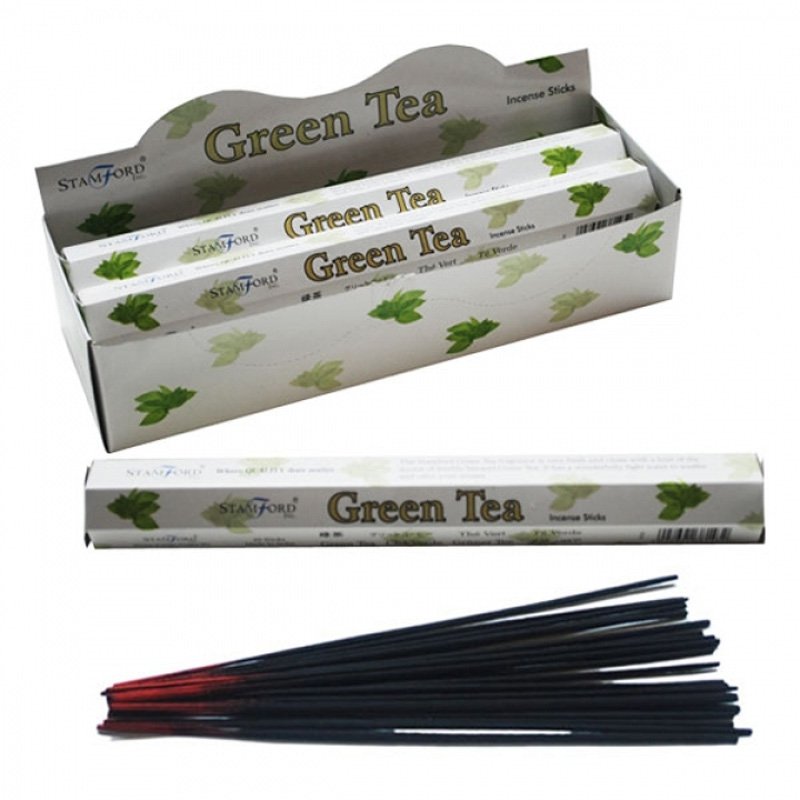 Stamford Hex Incense Sticks - Green Tea (6 Packs)