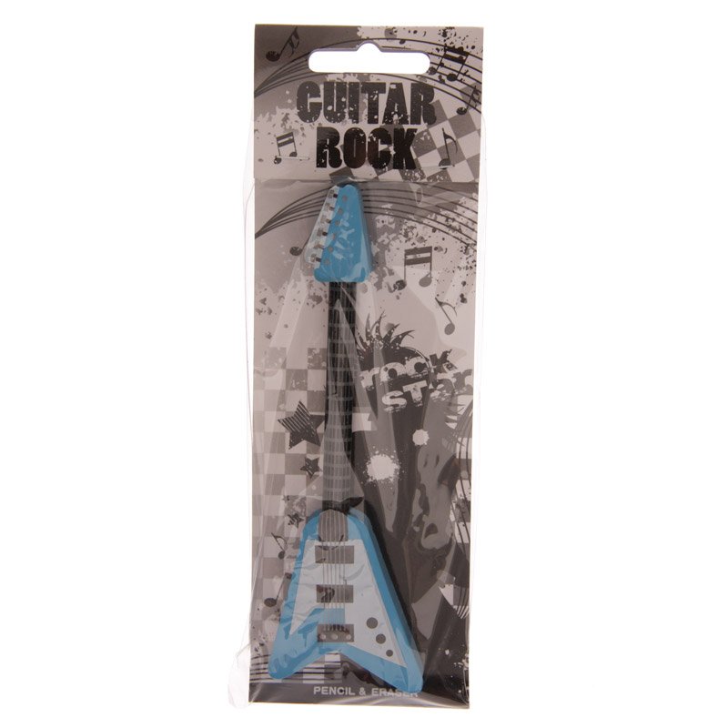 Fun Rock Guitar Eraser and Pencil Set