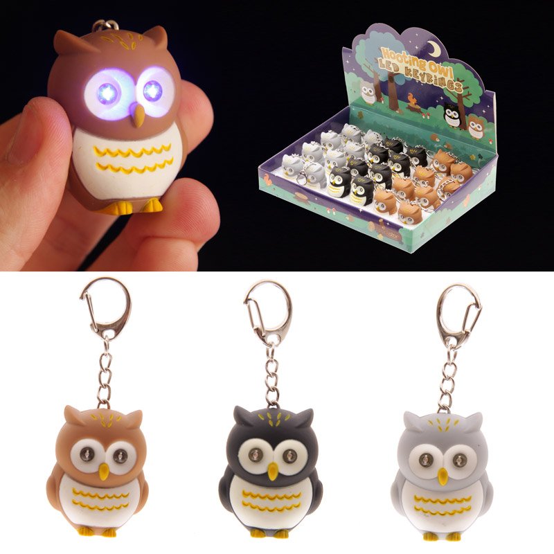 Hooting Owl Key Ring with Light Up Eyes