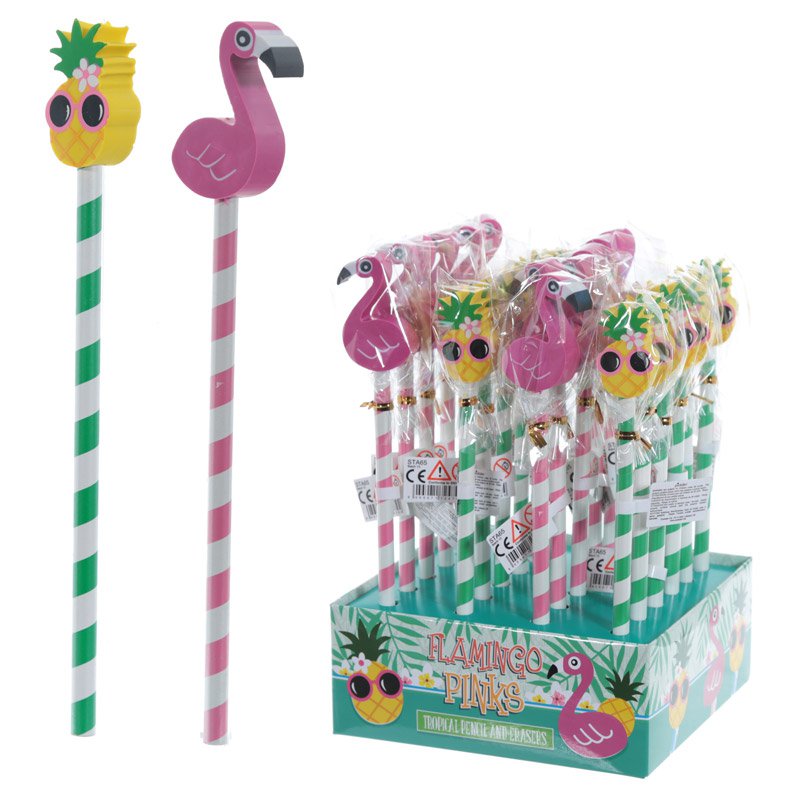 Tropical Pencil and Eraser Set