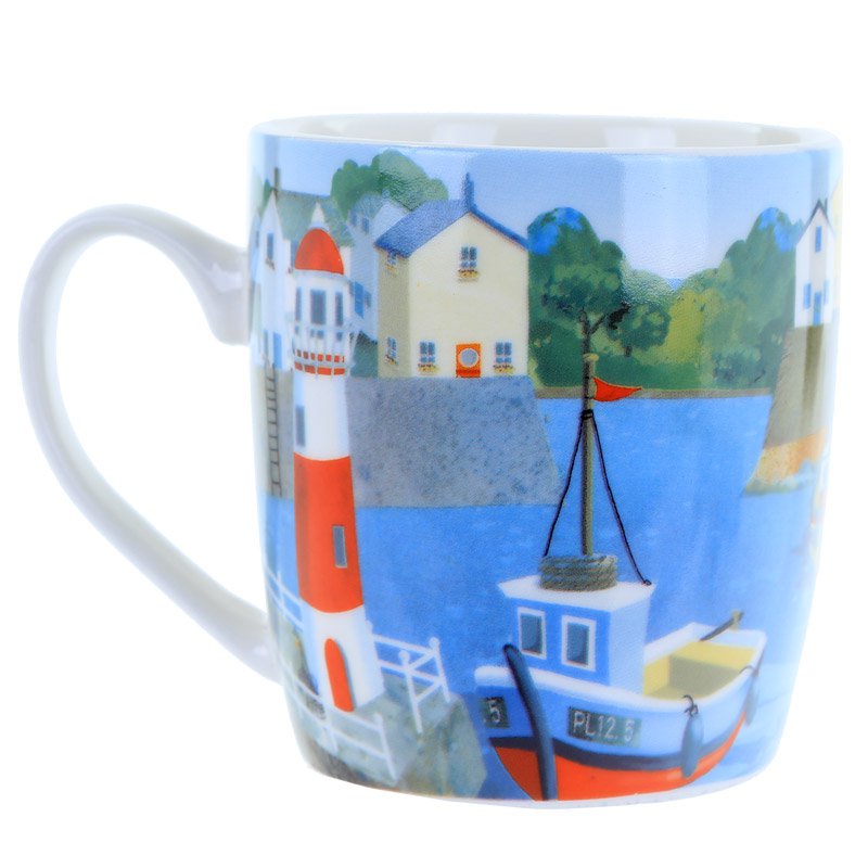 Seaside Bone China Mug - Harbour View