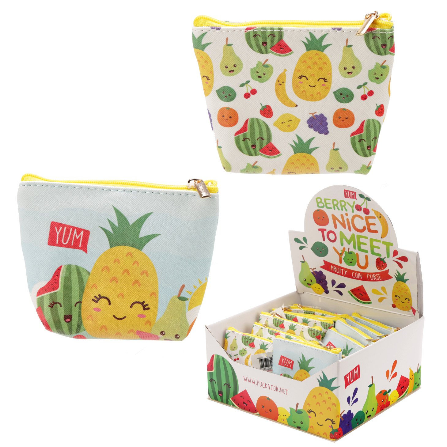 PVC Make Up Bag Purse - Fruit with Faces