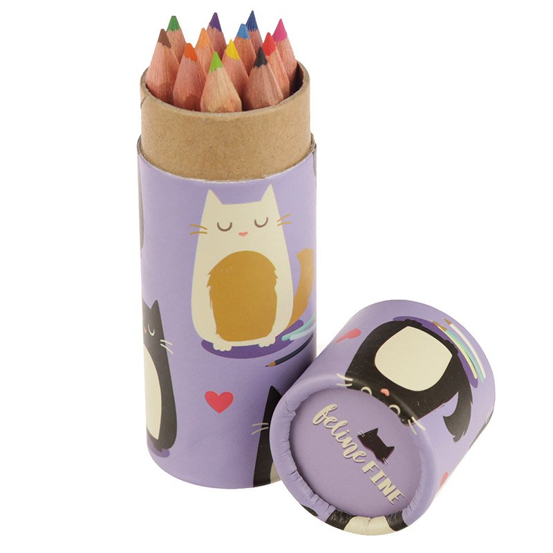 Kids Colouring Pencil Tube - Cat