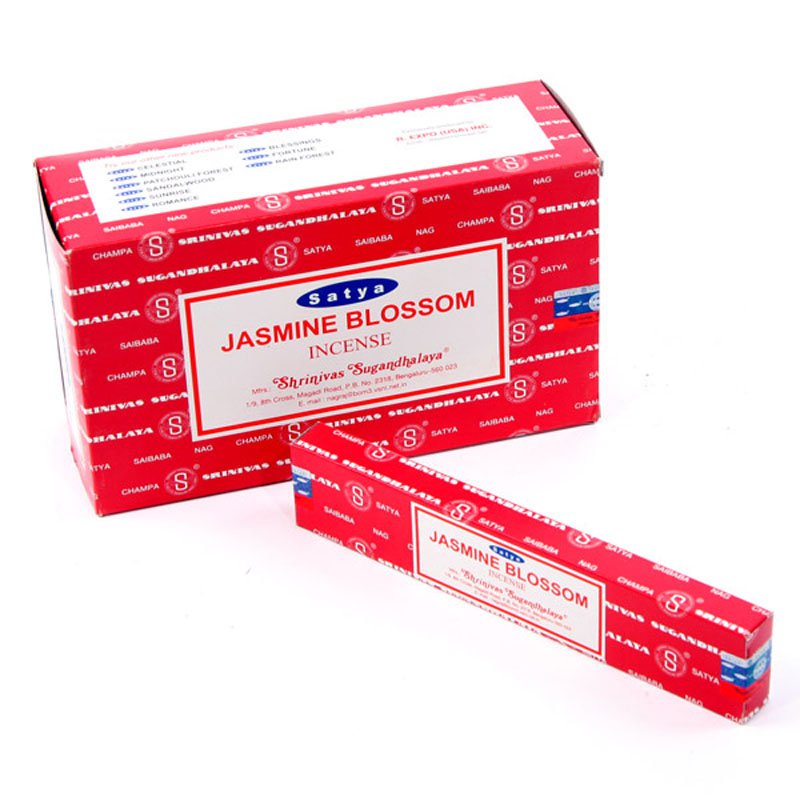 Satya Nag Champa Incense Sticks - Jasmine Blossom (12 Packs)