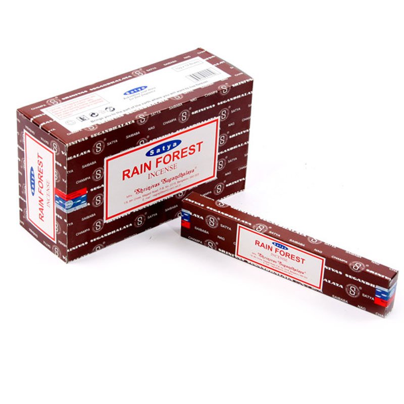 Satya Nag Champa Incense Sticks - Rain Forest (12 Packs)