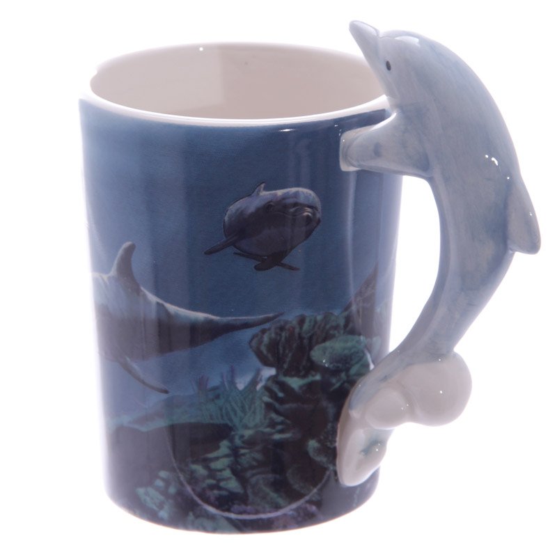 Ceramic Mug with Dolphin Handle