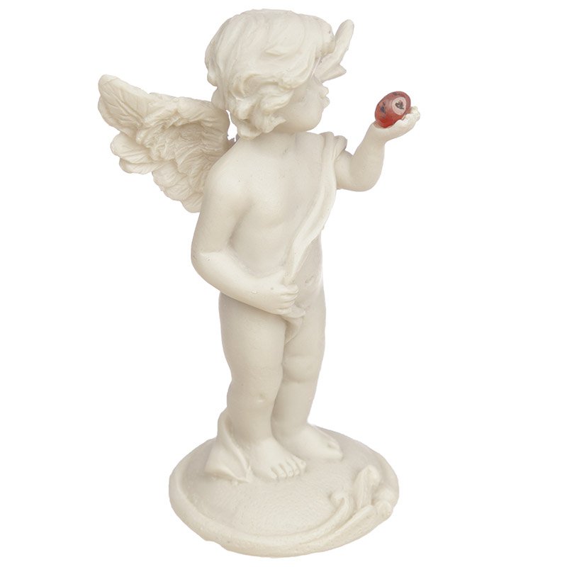 Cherub Standing Holding Mineral Stone
