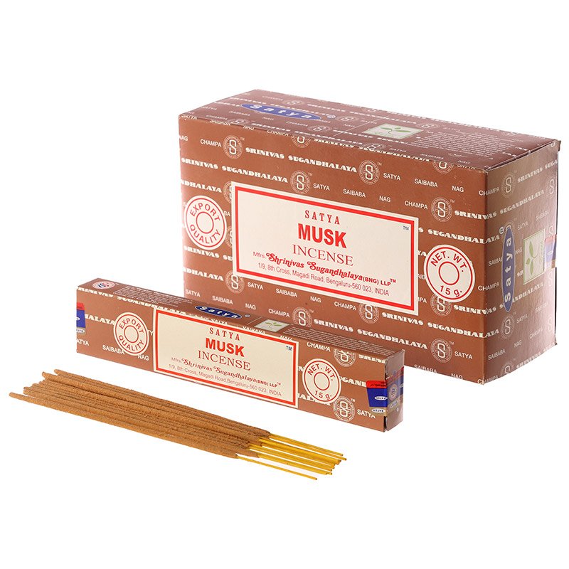 Satya Nag Champa Incense Sticks - Musk (12 Packs)