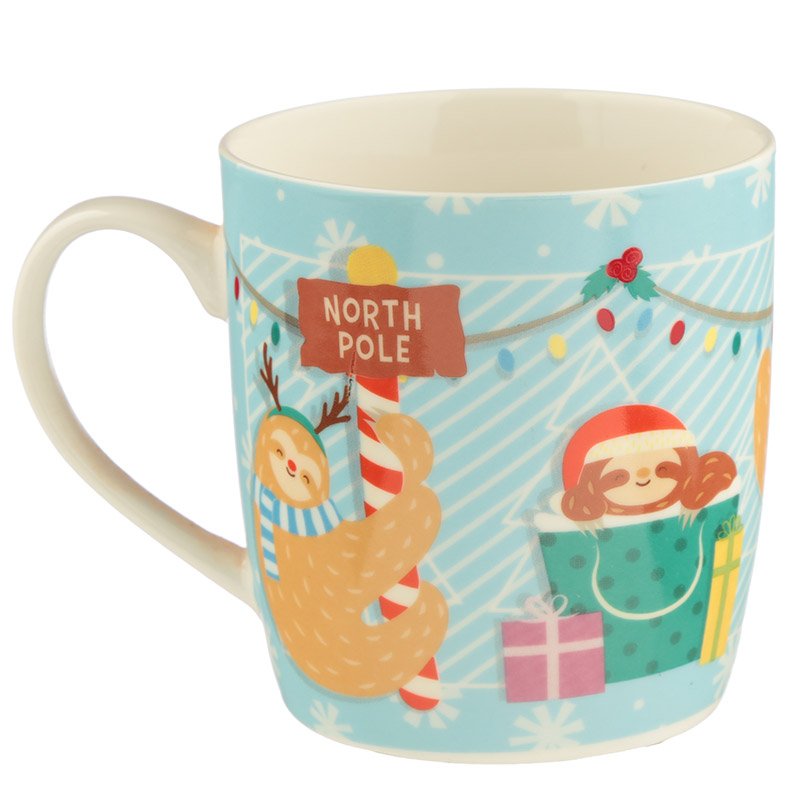 Christmas Bone China Mug - Festive Friends Sloth