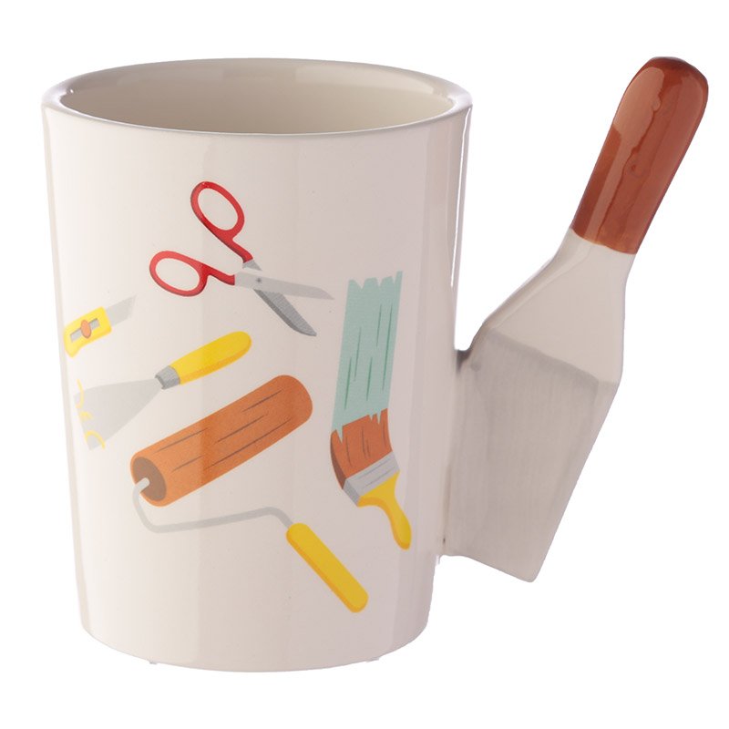 Ceramic DIY Paint Scraper Handle Mug