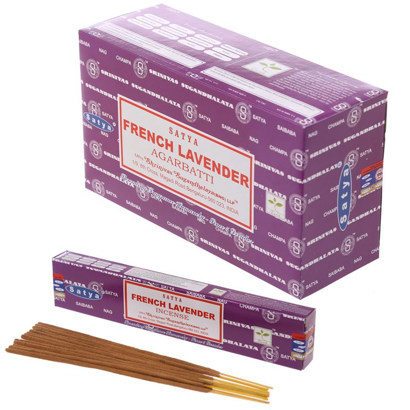 Satya Nag Champa Incense Sticks - French Lavender (12 Packs)