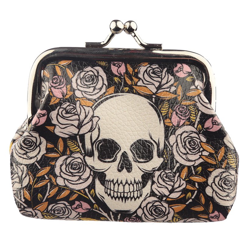 Skulls & Roses Tic Tac Change Purse