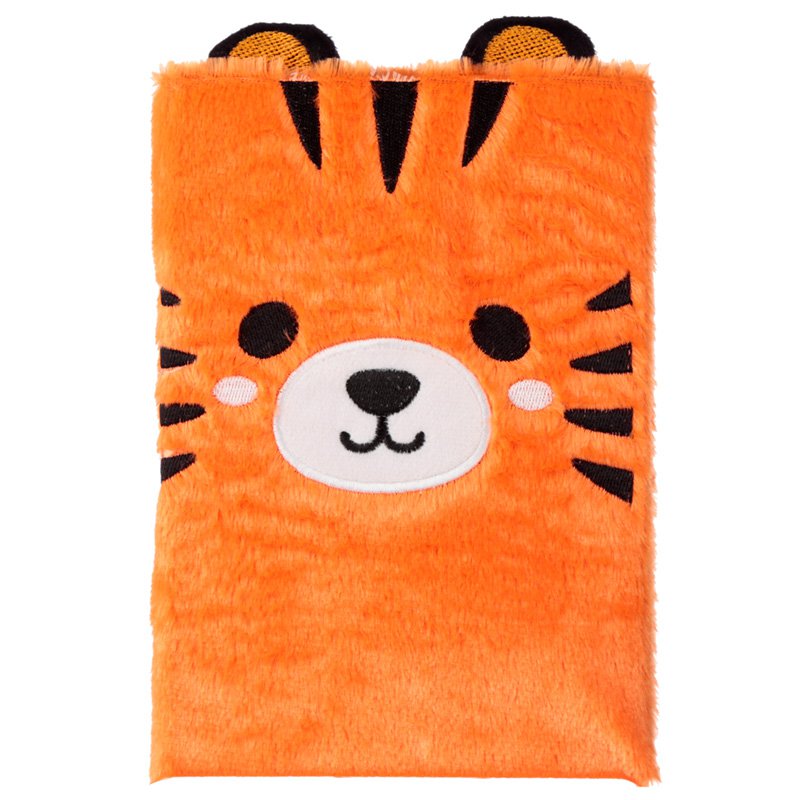 Fluffy Plush Notebook - Tiger