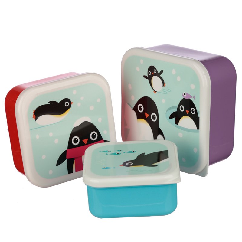 Penguin Set of 3 Plastic Lunch Boxes