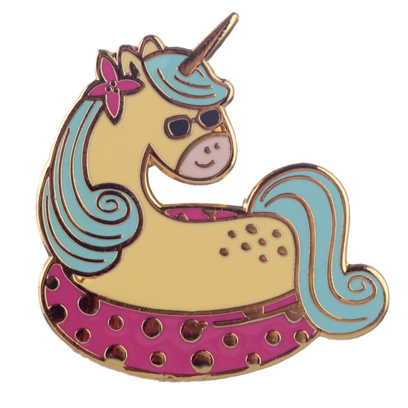 Vacation Unicorn Enamel Pin Badge