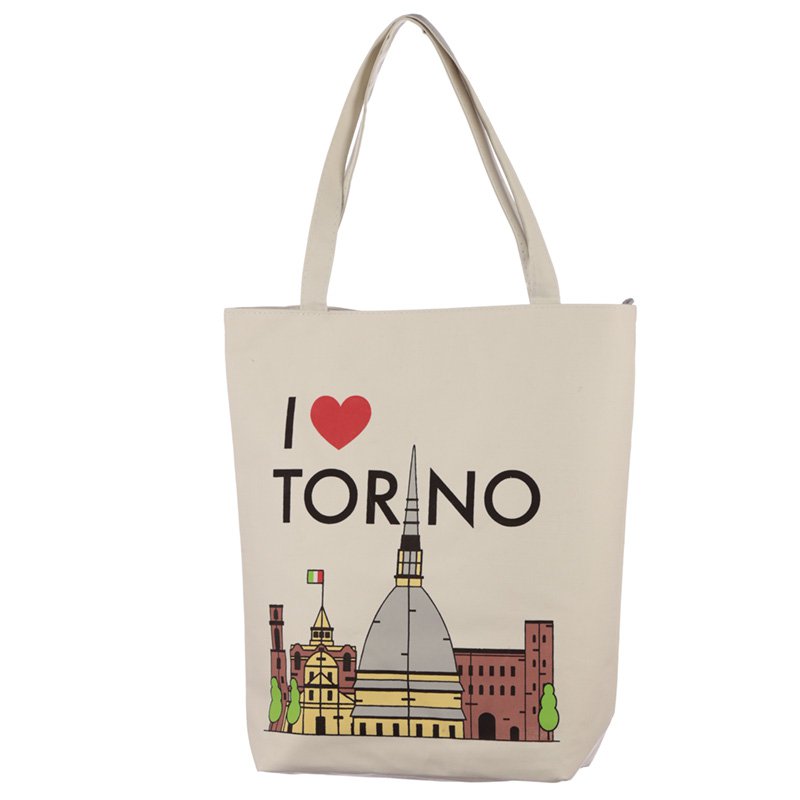 Cotton Zip Up Shopping Bag - I Heart Torino