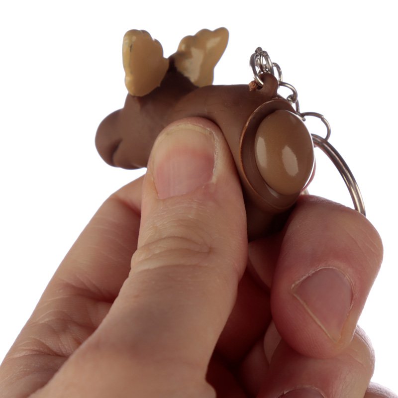 Pooping Moose Keyring