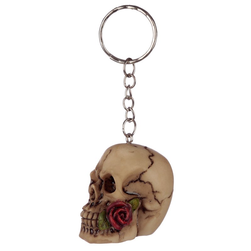 Skulls and Roses Keyring