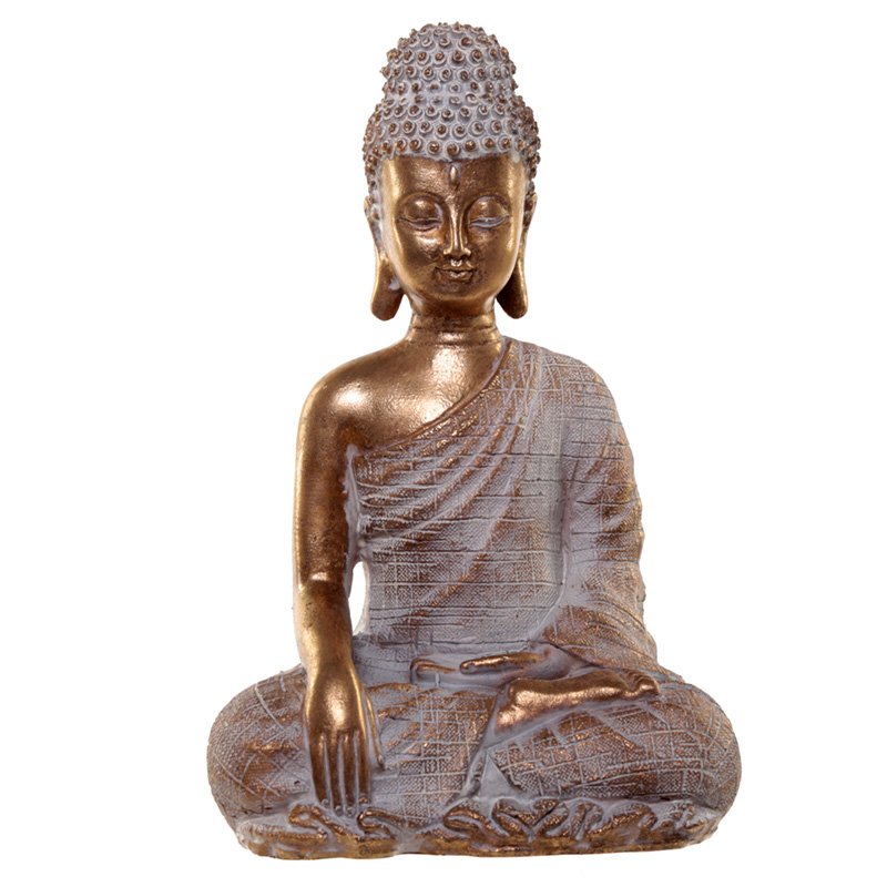 Thai Buddha Figurine - Gold and White Enlightenment