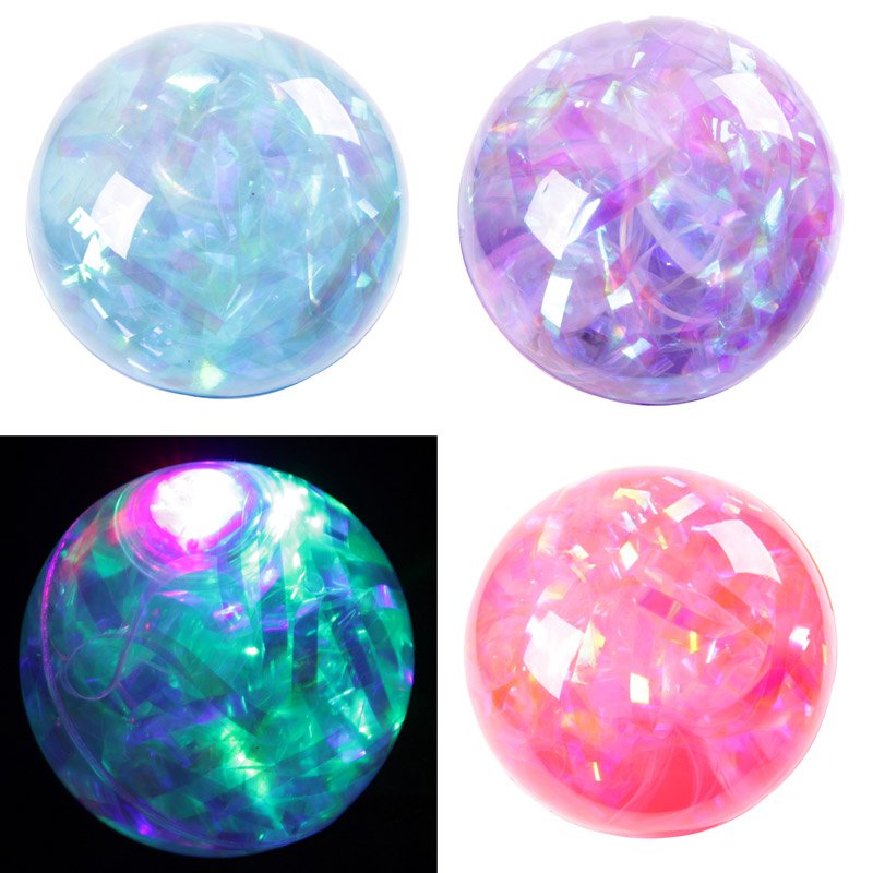 Kids Flashing Rubber Bouncy Ball - Multi Glitter (Assorted)