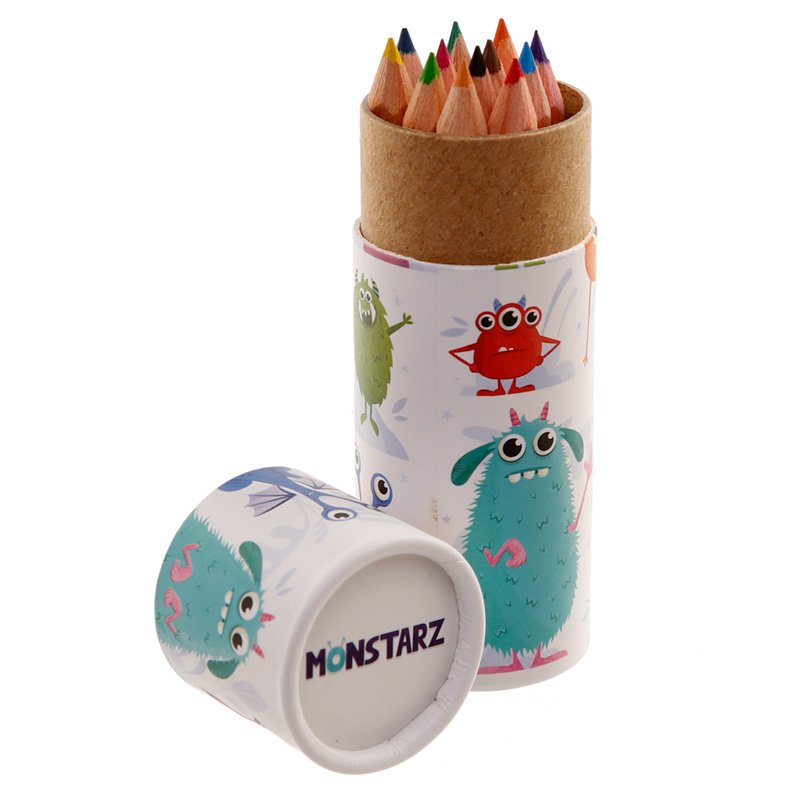 Kids Colouring Pencil Tube - Monsters