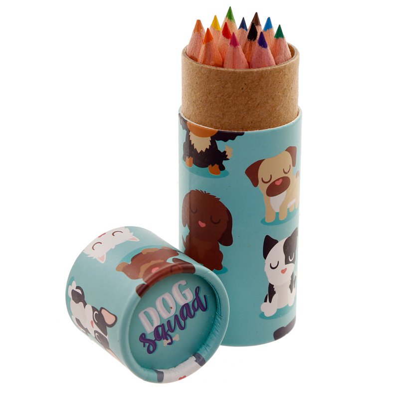 Kids Colouring Pencil Tube - Dog Squad