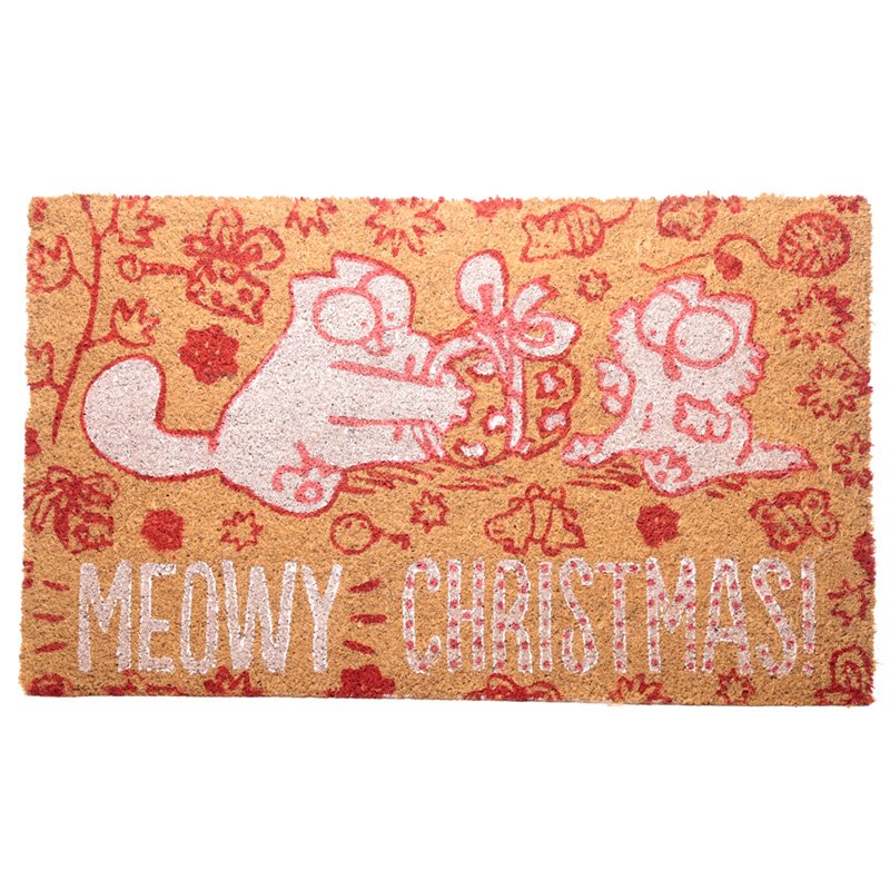 Coir Door Mat - Meowy Christmas Simon's Cat