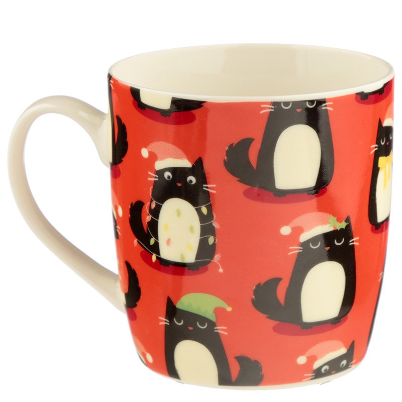 Christmas Bone China Mug - Feline Festive Cat