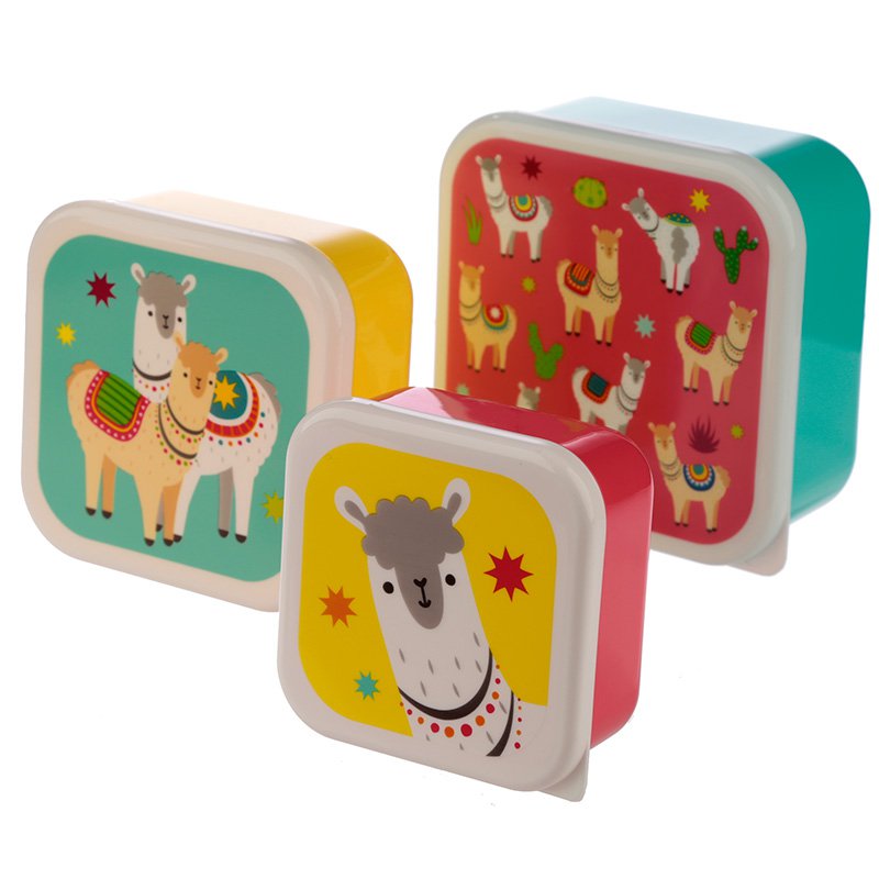 Llama Set of 3 Plastic Lunch Boxes