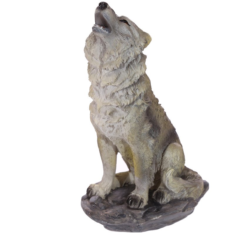 Wolf on Rocks Figurine