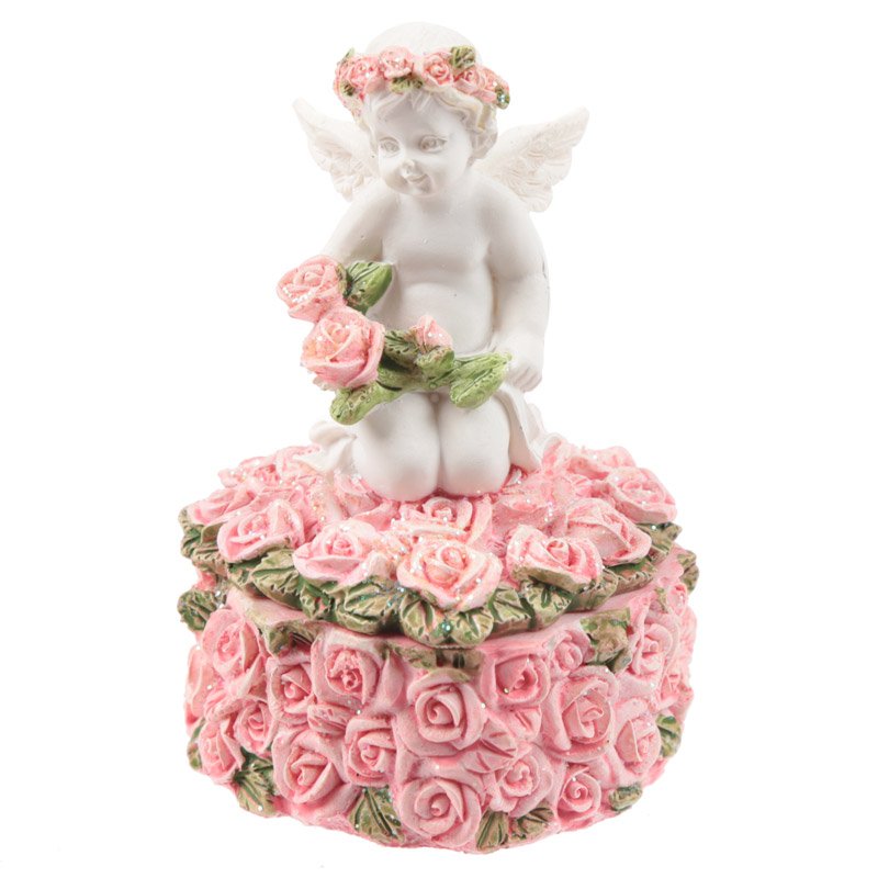 Rose Cherub - Rose Trinket Box