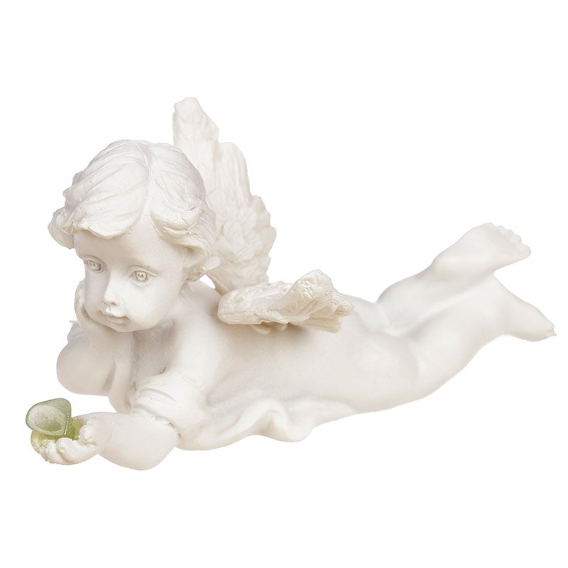 Cherub Lying Holding Mineral Stone