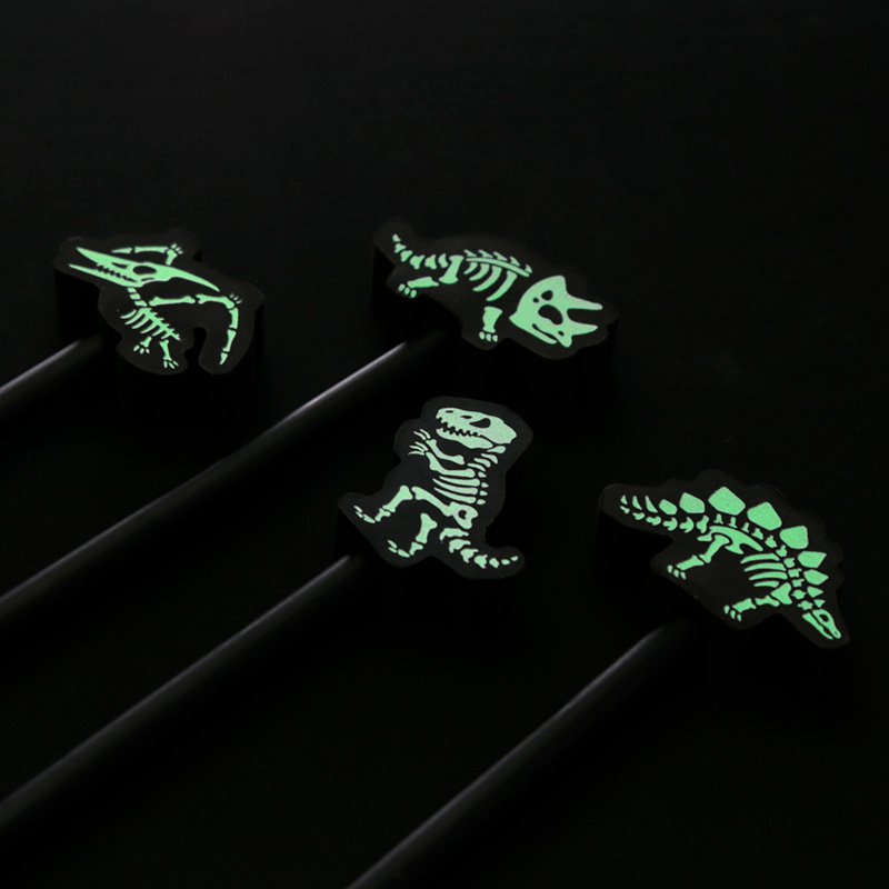 Dinosaur Pencil and Glow in the Dark Eraser (Assorted)