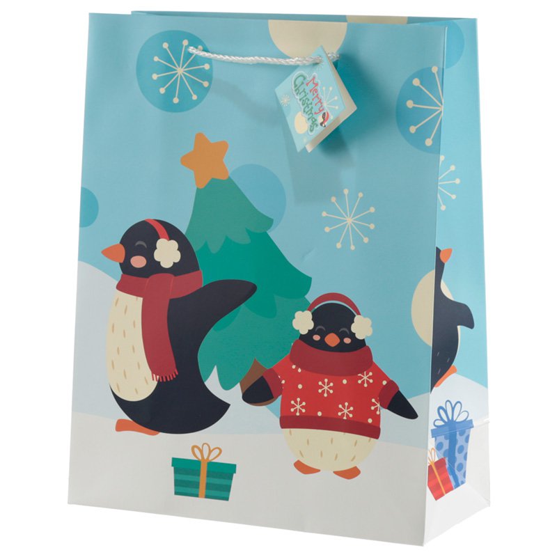 Penguins Large Christmas Gift Bag