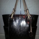 MICHAEL KORS JET SET EAST/WEST SIGNATURE TOTE BAG MONO MIRROR METALLIC NICKEL