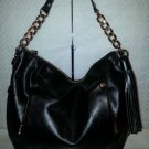 Pre-owned Michael Kors Devon Large BLACK Leather Chain Shoulder Bag Hand Bag