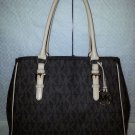 Authentic Michael Kors Jet Set Work Brown PVC Tote Shoulder Purse Bag MSRP $298