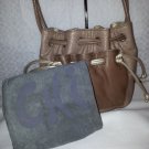 NWOT CHI BY FALCHI LIZARD EMBOSSED LEATHER DRAWSTRING HANDBAG