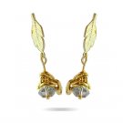 Beautiful Gold Matte Earrings - Leaf Jewelry - Crystal Jewelry - Elegant Jewelry - Floral Jewelry
