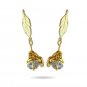 Beautiful Gold Matte Earrings - Leaf Jewelry - Crystal Jewelry - Elegant Jewelry - Floral Jewelry