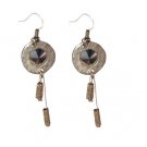Elegant Silver Earrings with Black Swarovski Crystal