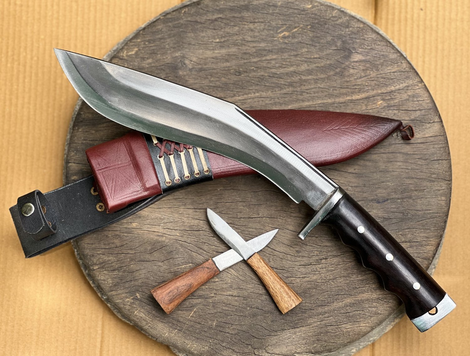 BRITISH GURKHA AFGHAN ISSUE KHUKURI KHUKRI KUKRI KNIFE 10-INCH FULL TANG BROWN